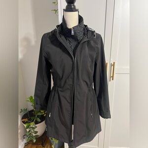 Ralph Lauren Charcoal Hooded Trench Coat